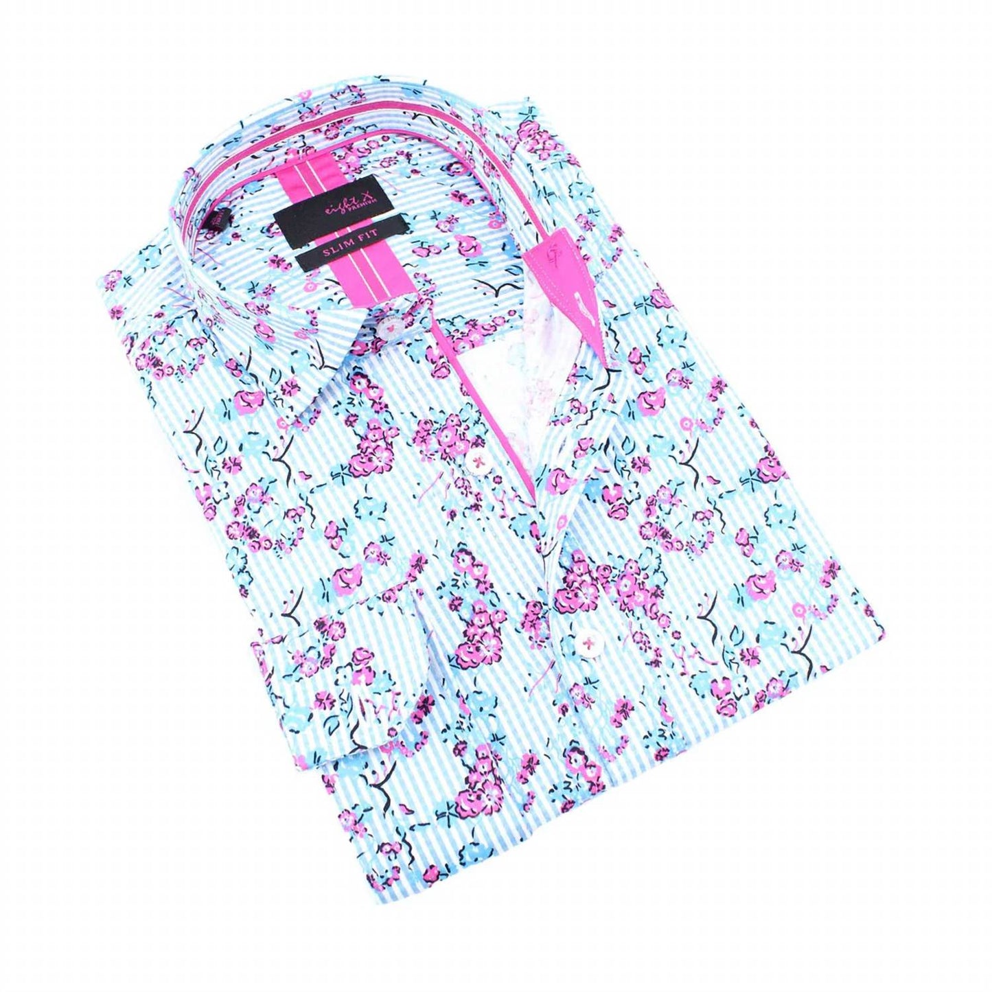 Striped Rose Button Down Shirt