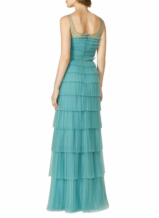 Kali Plisse French Tulle Gown