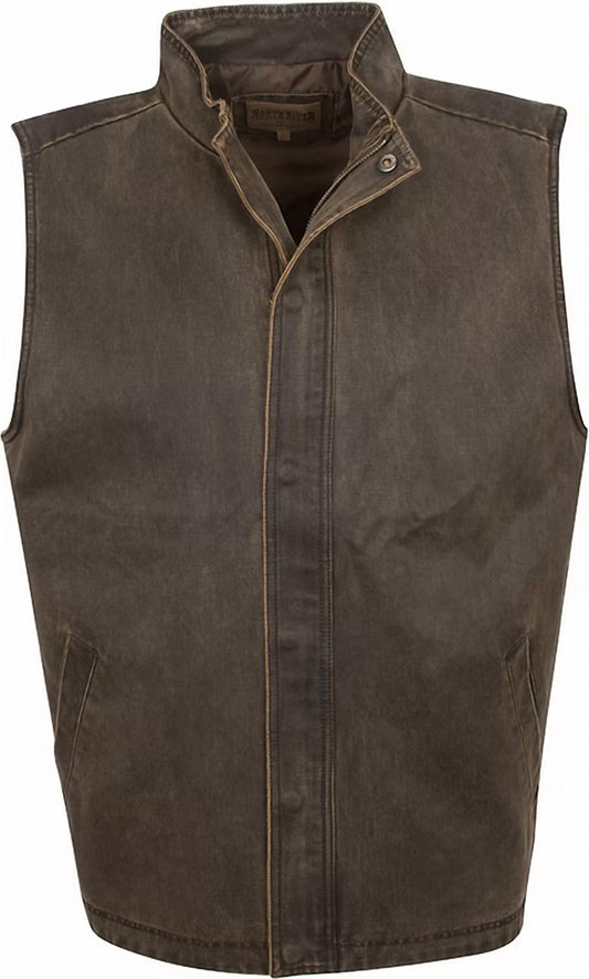 Cotton Suede Full Zip Vest
