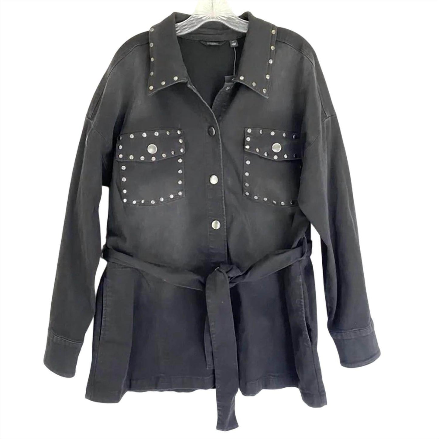 G by Giuliana - EcoChic Denim studded Jacket - Rack Hunt -
