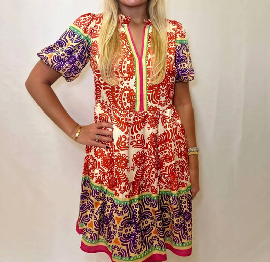 Winslet Border Print Dress