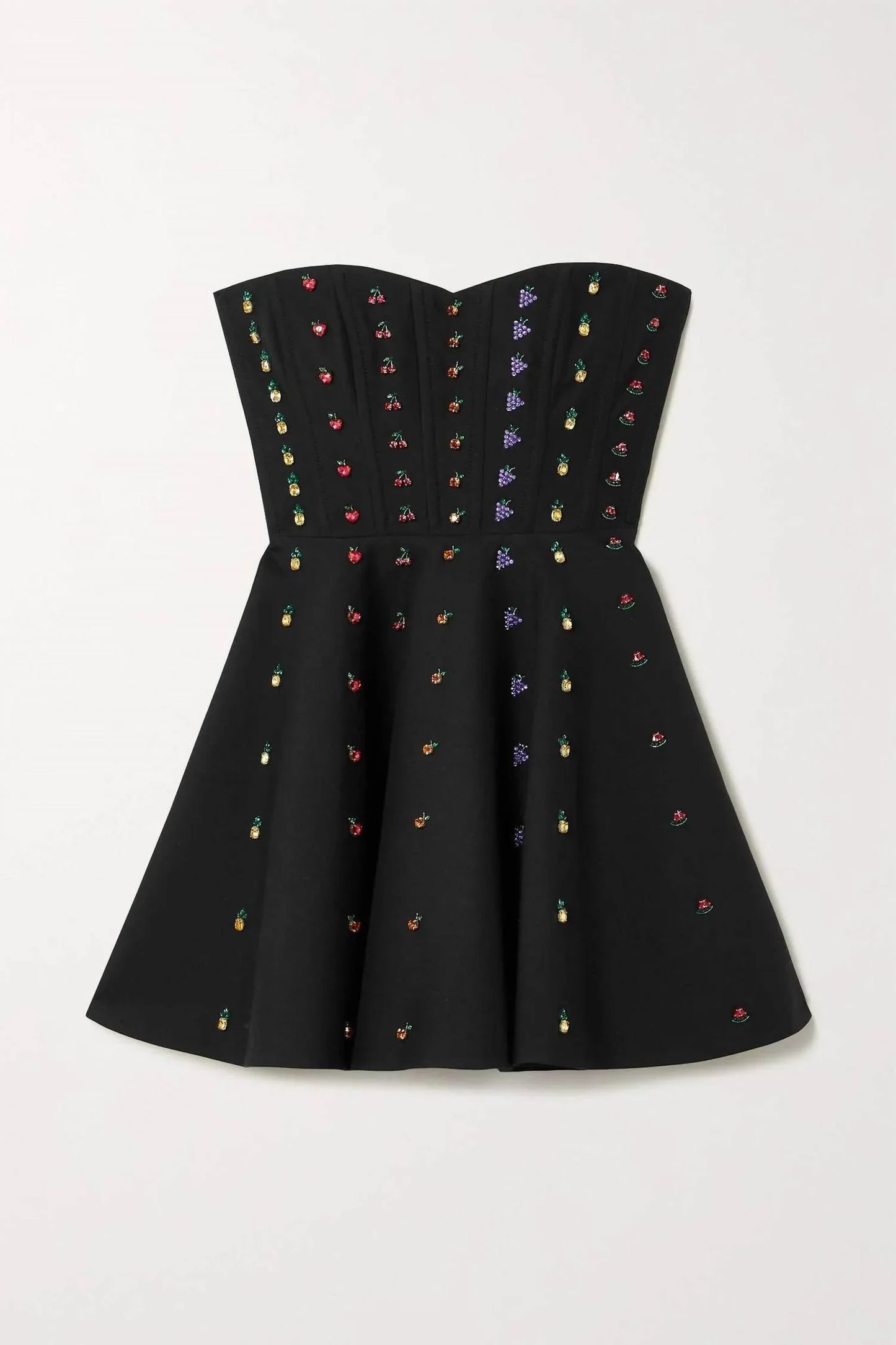 Valentino - Strapless Crystal-embellished Wool And Silk-blend Mini Dress - Rack Hunt