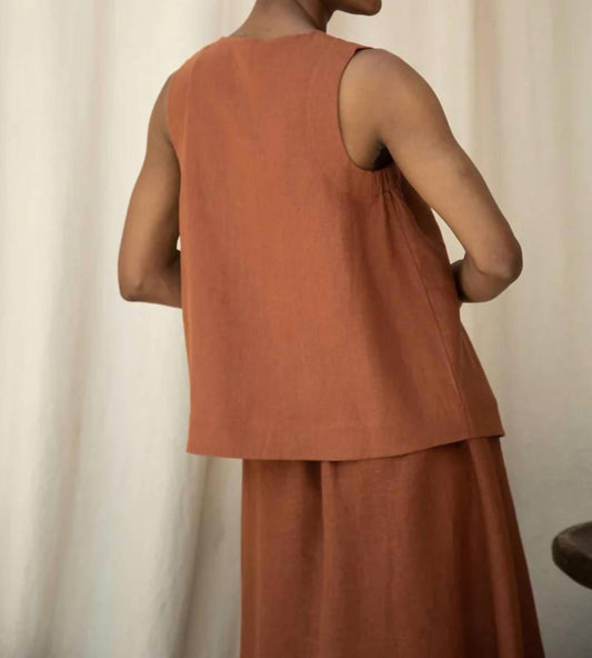 Olivia May Russet Waistcoat Top