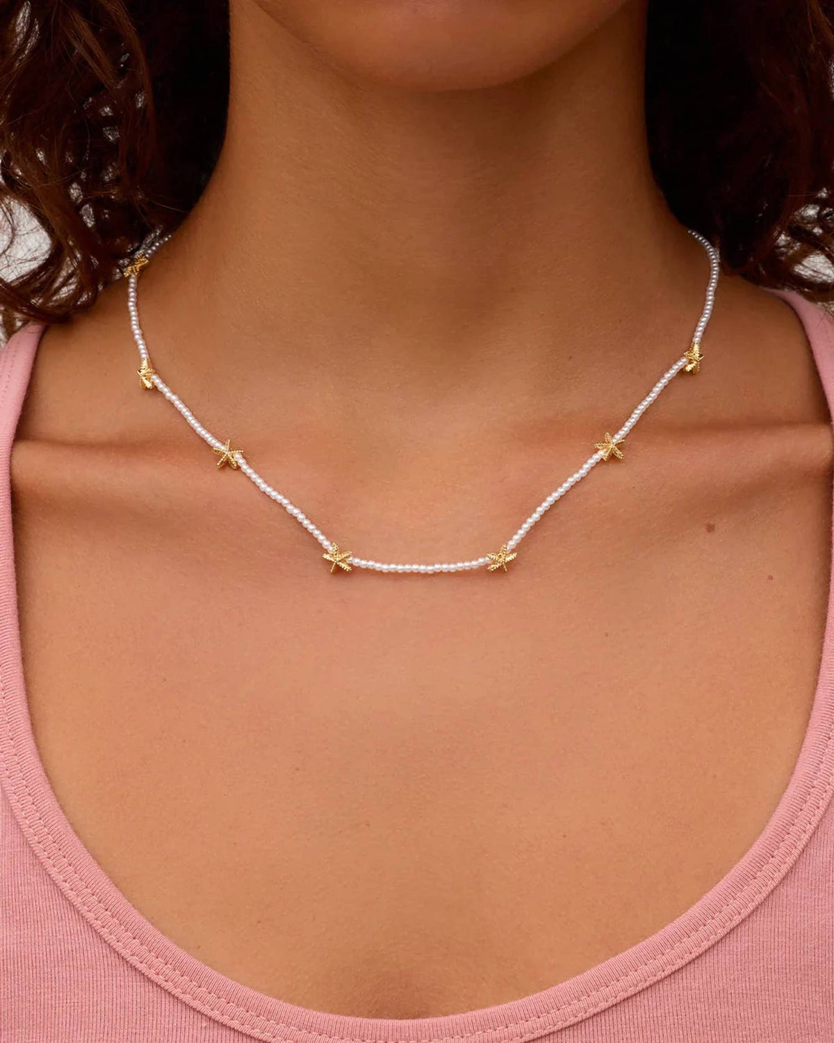 Women's Starfish Pearl Necklace