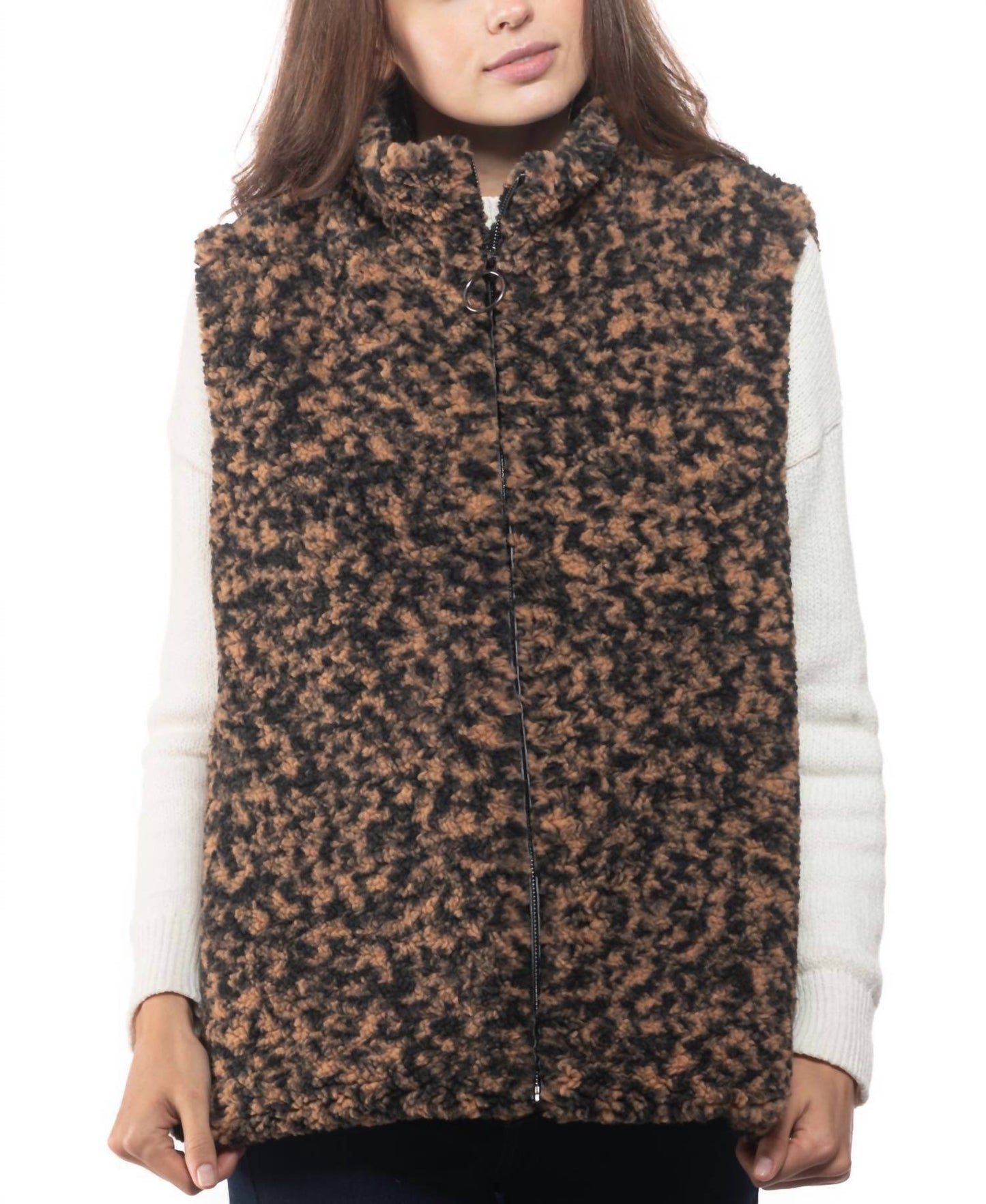 Women's Animal Print Faux Fur Vest