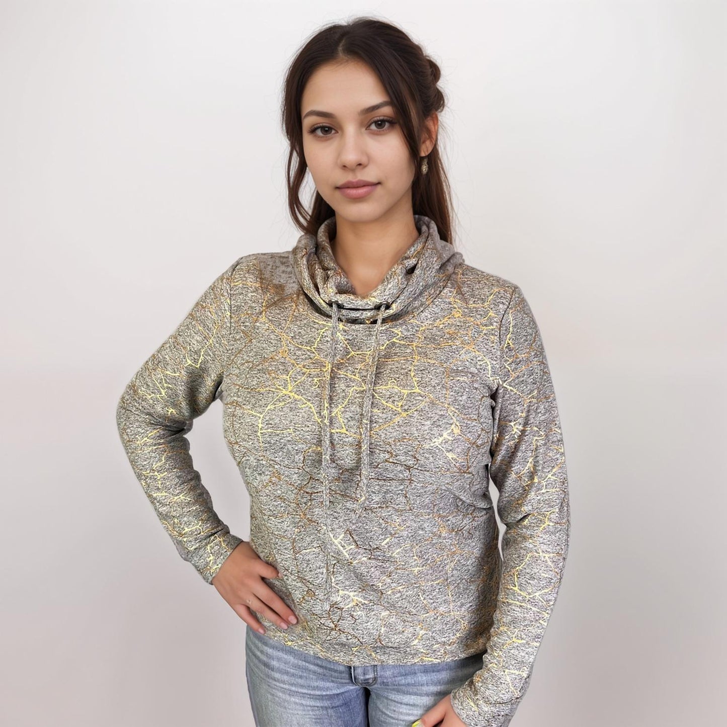 Platinum Cowl Neck Sweatshirt