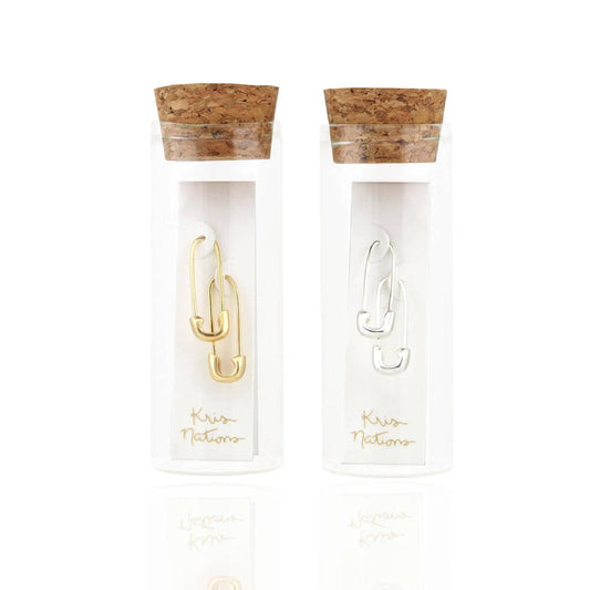Women's Safety Pin Hoop Earrings