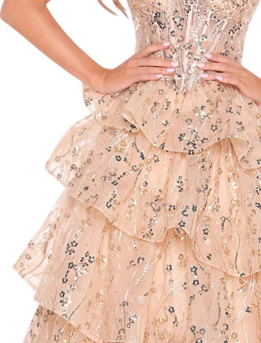 Tiered Ruffle Ball Gown