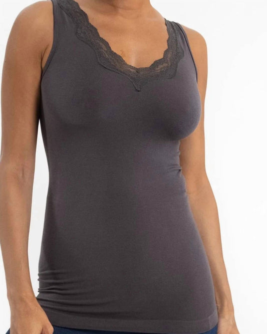 Lace Trim V-Neck Tank