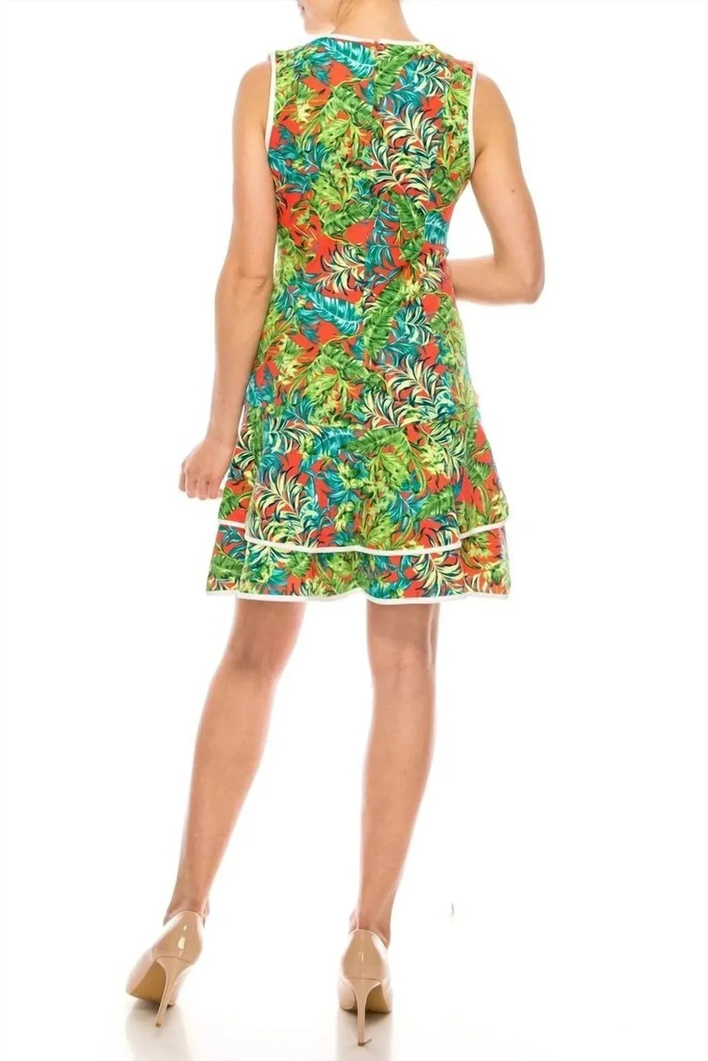 Shelby & Palmer - Palm Tree Print Fit & Flare Dress - Rack Hunt