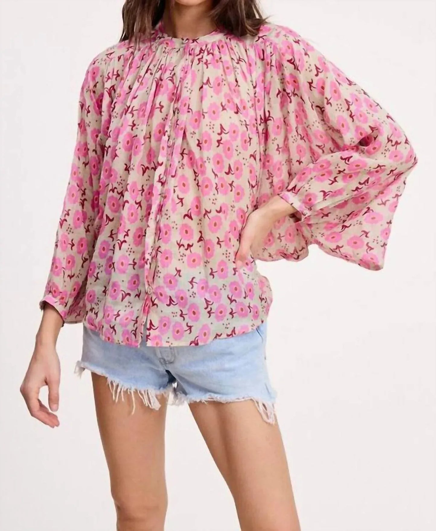 Ultramarine - Lucie Blossom Wide-Sleeve Blouse - Rack Hunt