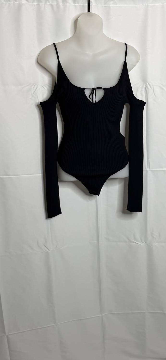 Ribbed Cold Shoulder Bodysuit