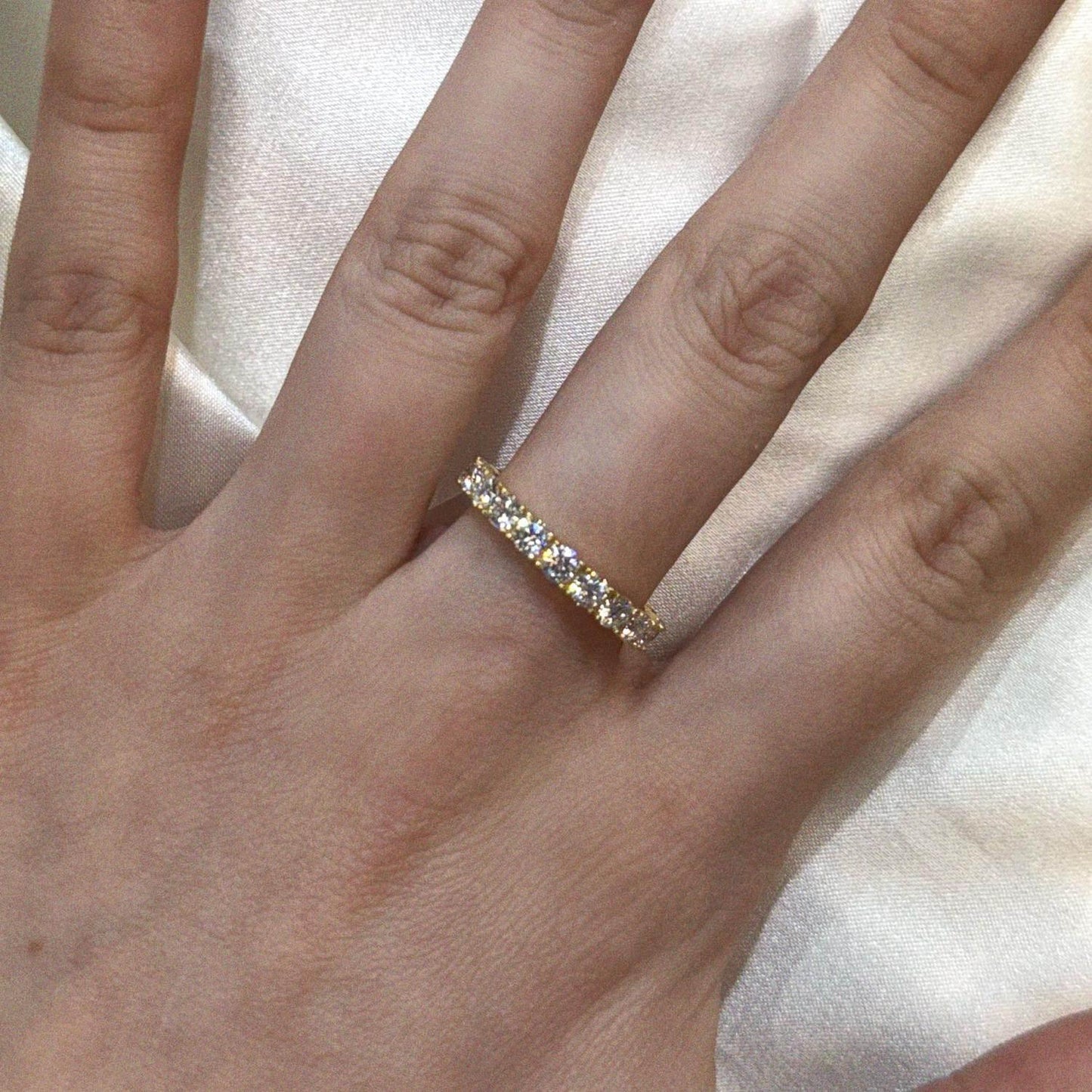 Allyanna Gifts - Women's Sterling Silver Moissanite Eternity Band Ring - Rack Hunt