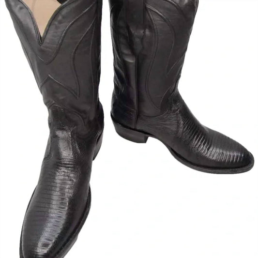 Men's Teju Lizard Western Cowboy Boots - Wide