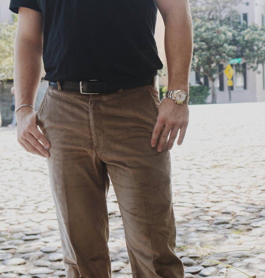 Hampton Plain Front Wale Luxury Italian Corduroy Pant
