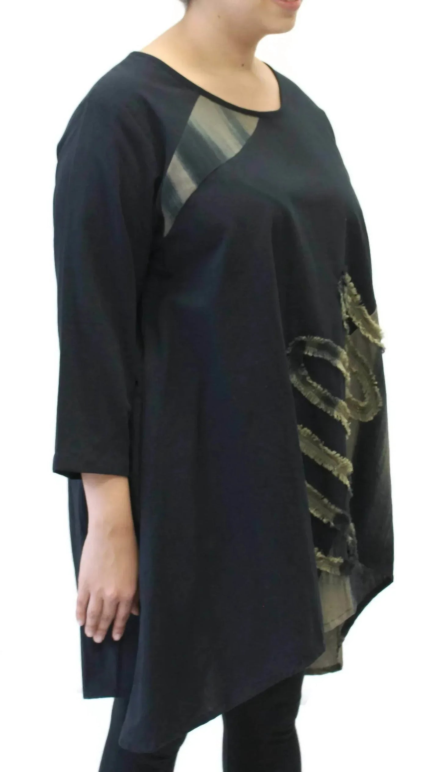Modesce - Flower Collage Hand Painted Tunic Top - Rack Hunt