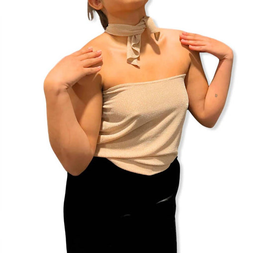 Lurex Shimmer Tie Back Halter Top