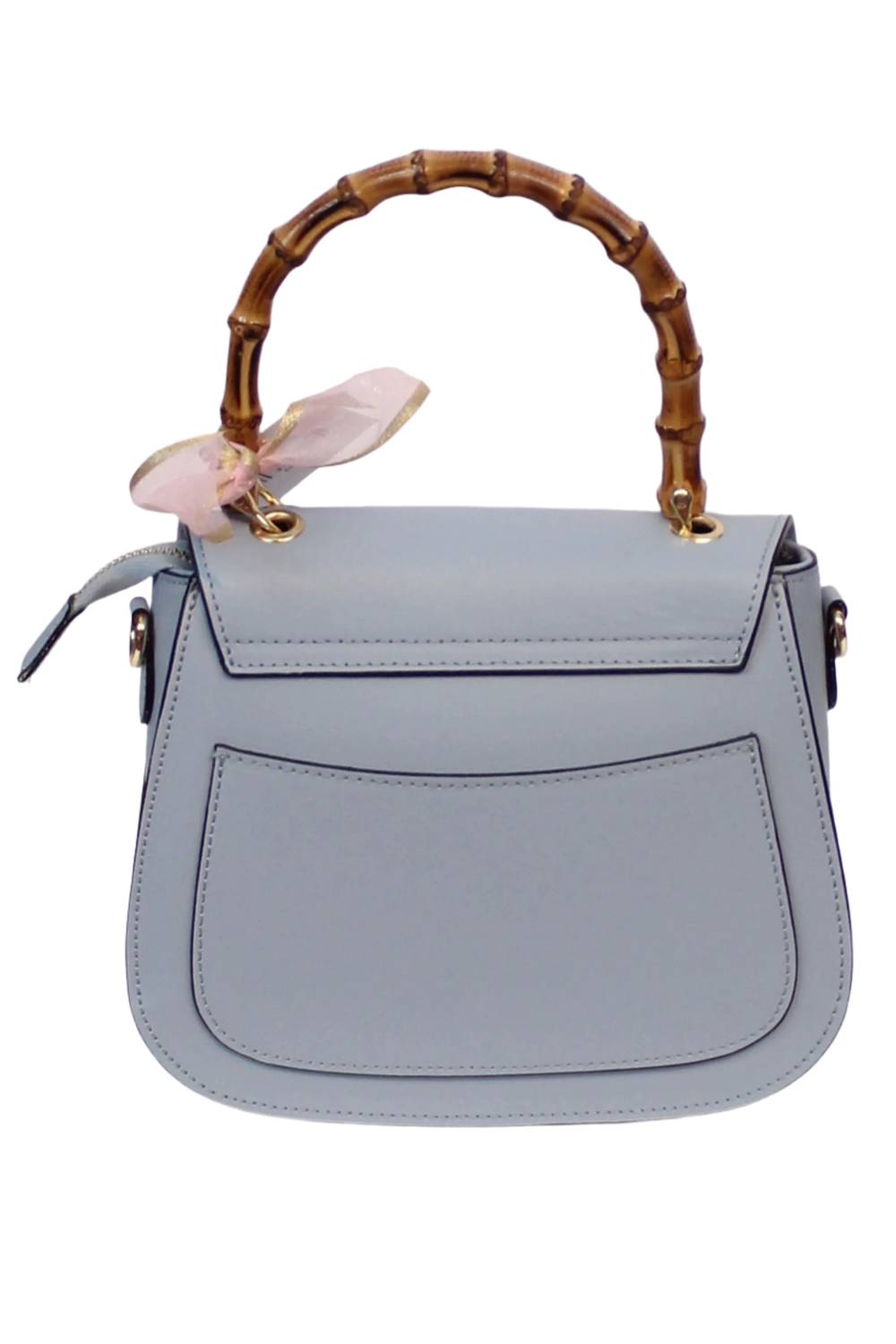 Women's Bamboo Handle Leather Crossbody Bag
