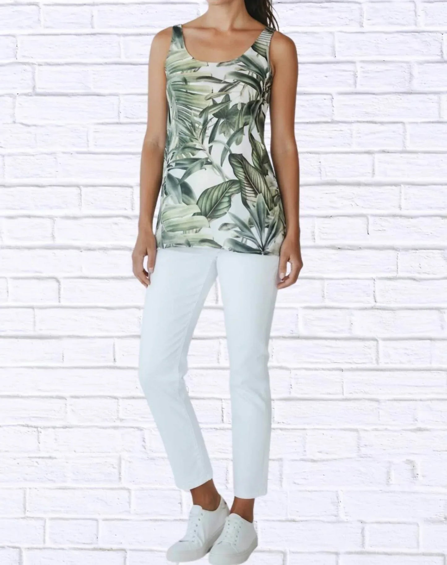 Calypso - Tropical Leaf Print Tank Top - Rack Hunt