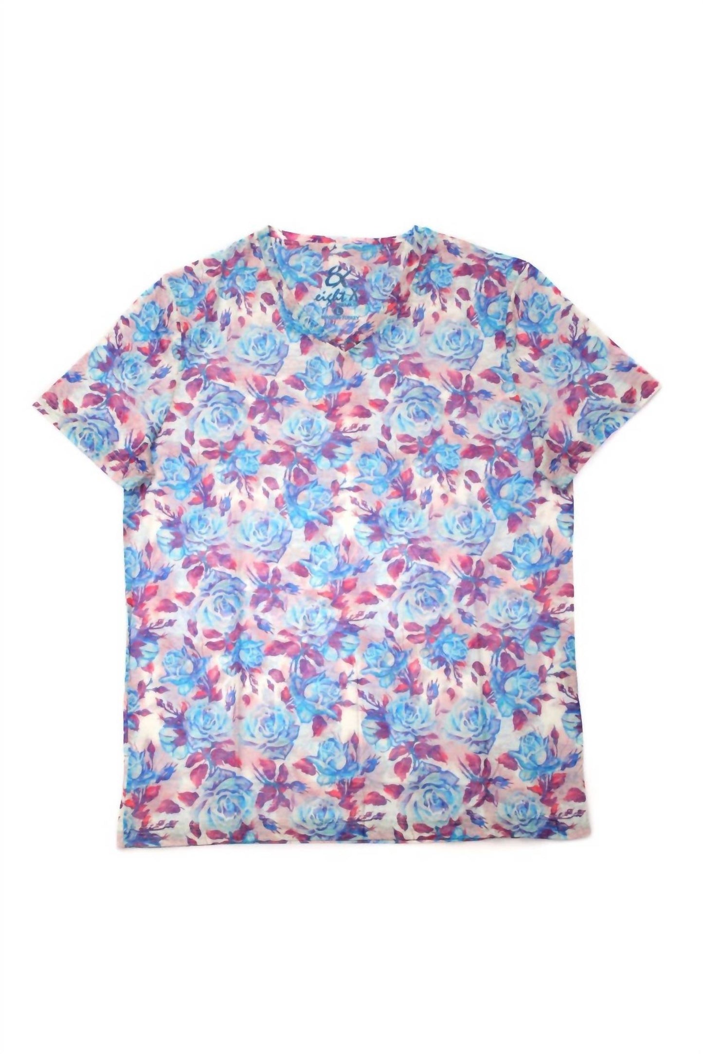 Floral Print V-neck T-shirt