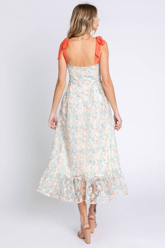 LOVELO - Floral Embroidered Midi Dress - Rack Hunt -