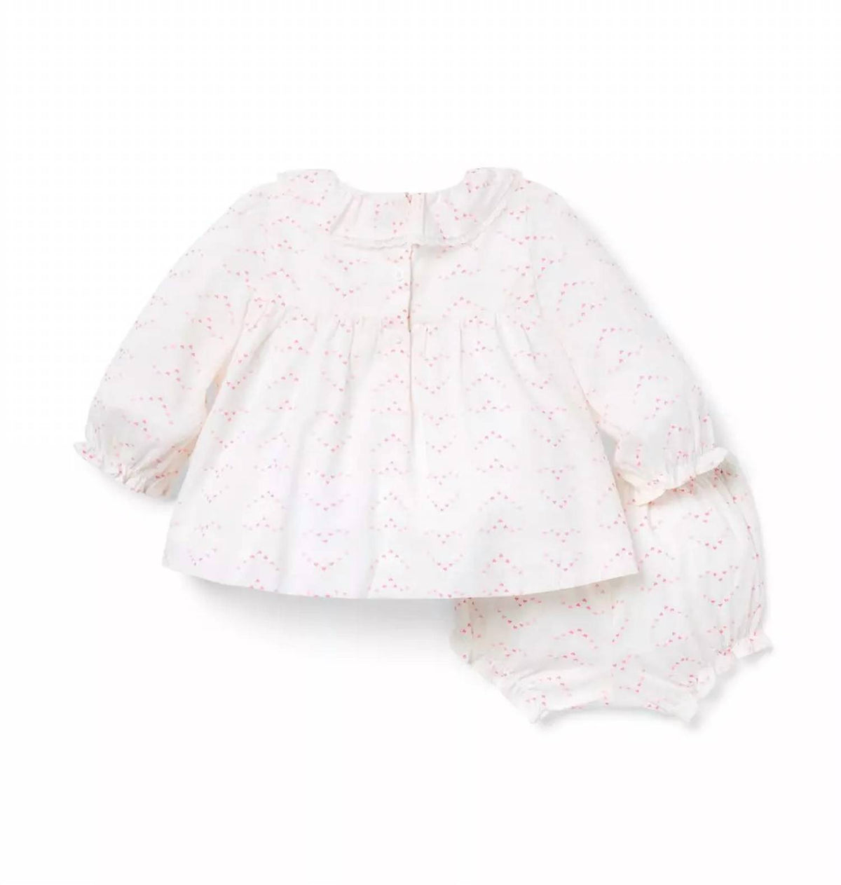 Kid's Hearts Long Sleeve Ruffle Collar Set