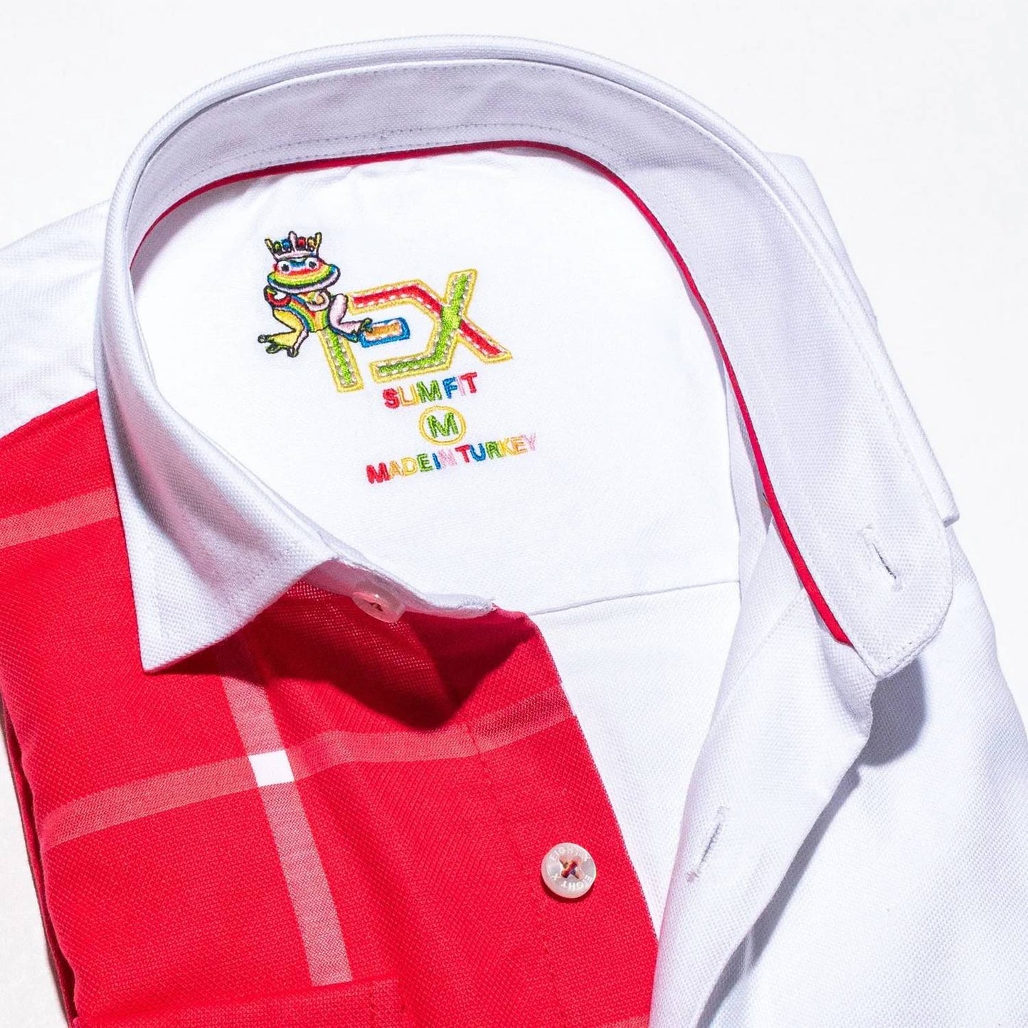 Part Plaid Frog Oxford Button Down Shirt