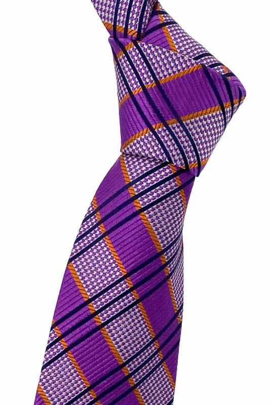 Men's Houndstooth Plaid Woven Silk Tie
