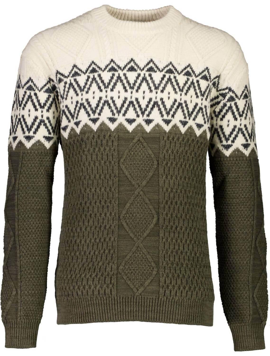 Lindbergh - Two Color Yolk Cable Knit Sweater - Rack Hunt