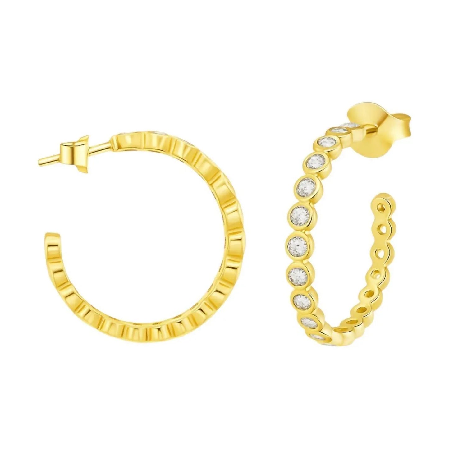 Allyanna Gifts - Women's Moissanite Bubble Nickel Open Hoop Earrings - Rack Hunt