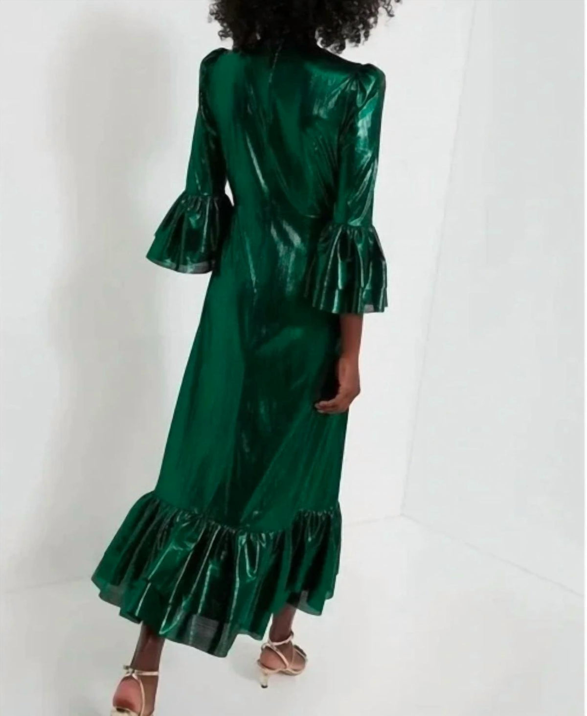 Lillith Crinkle Lurex Maxi Dress
