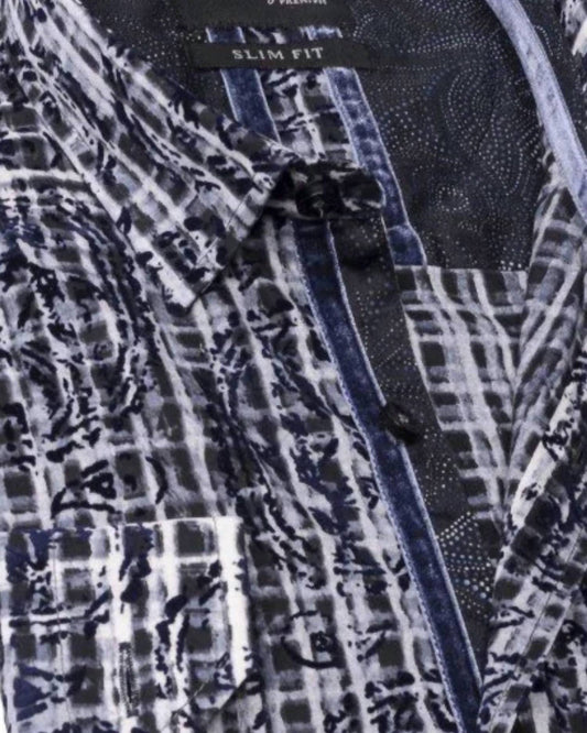 Men's Paisley Flocking Button Down Shirt