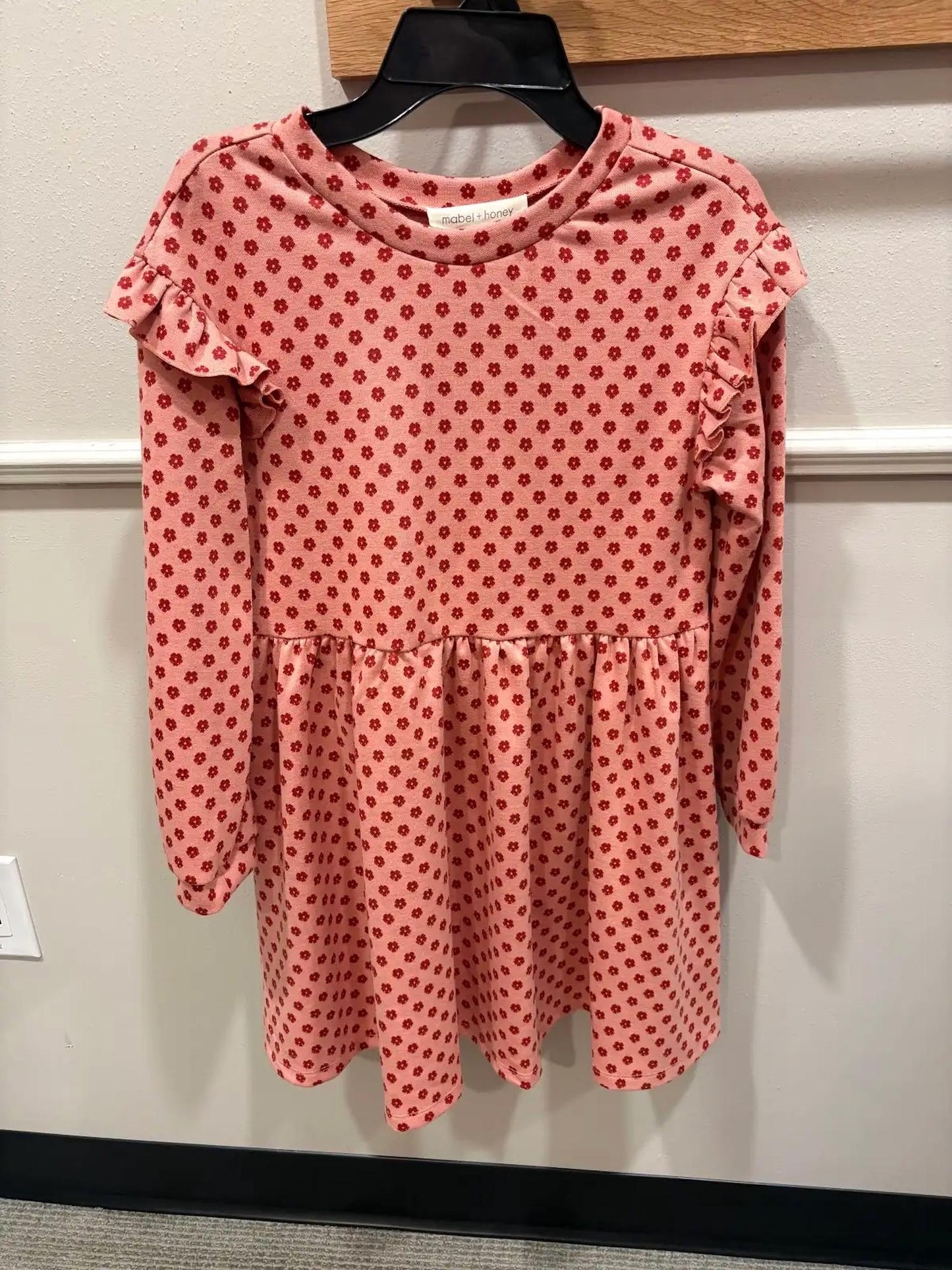 Girls Red Velvet Dress