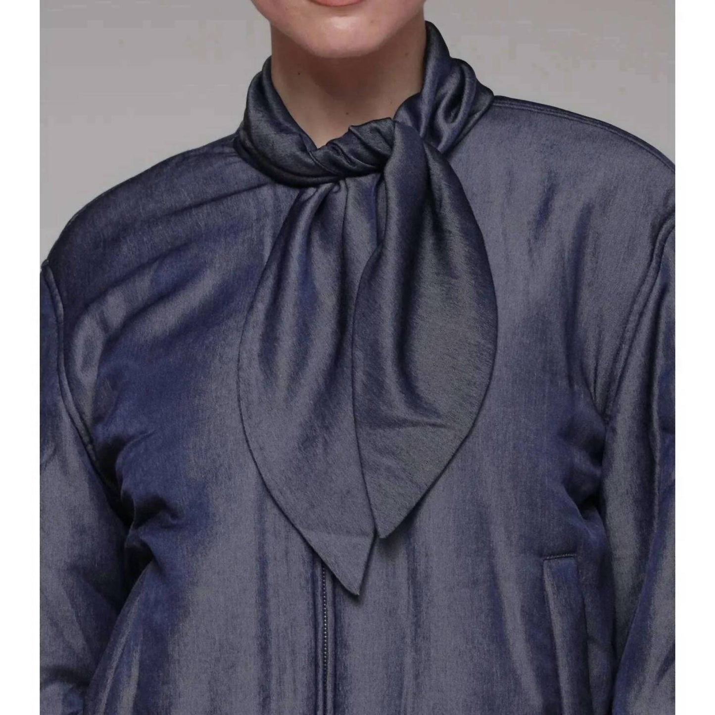 Scarf Tie Chambray Jacket