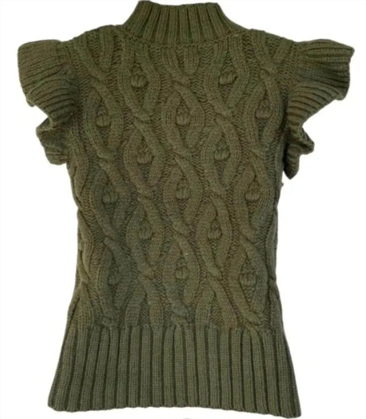 Industry Republic - Flutter Sleeve Cable Knit Sweater - Rack Hunt