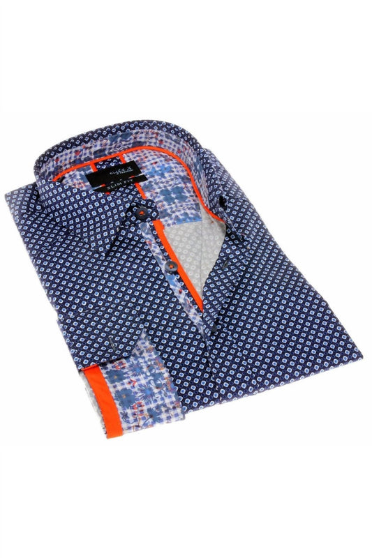 Pattern Print Button Down Shirt