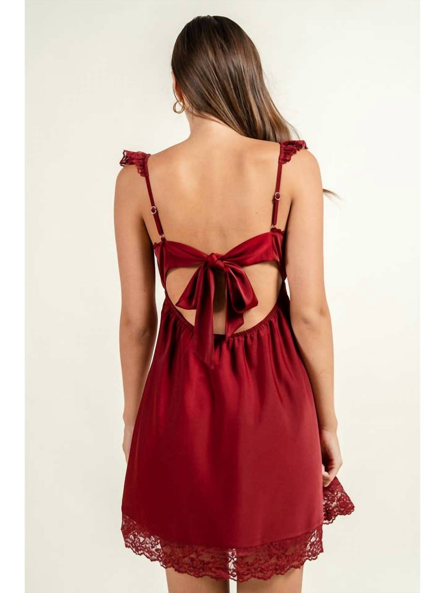 Short Dress With Lace Trims