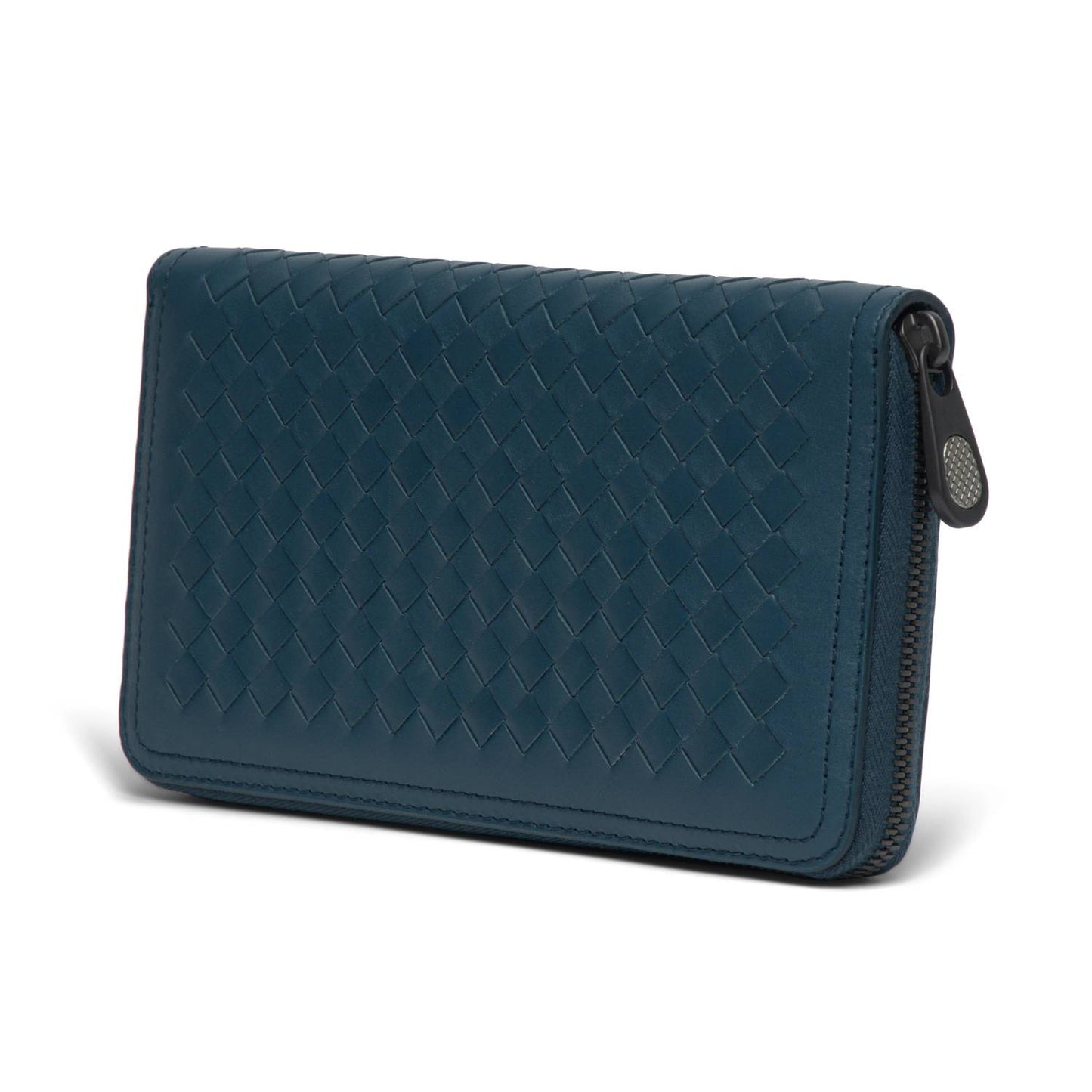 Unisex Zip Around Long Leather Wallet