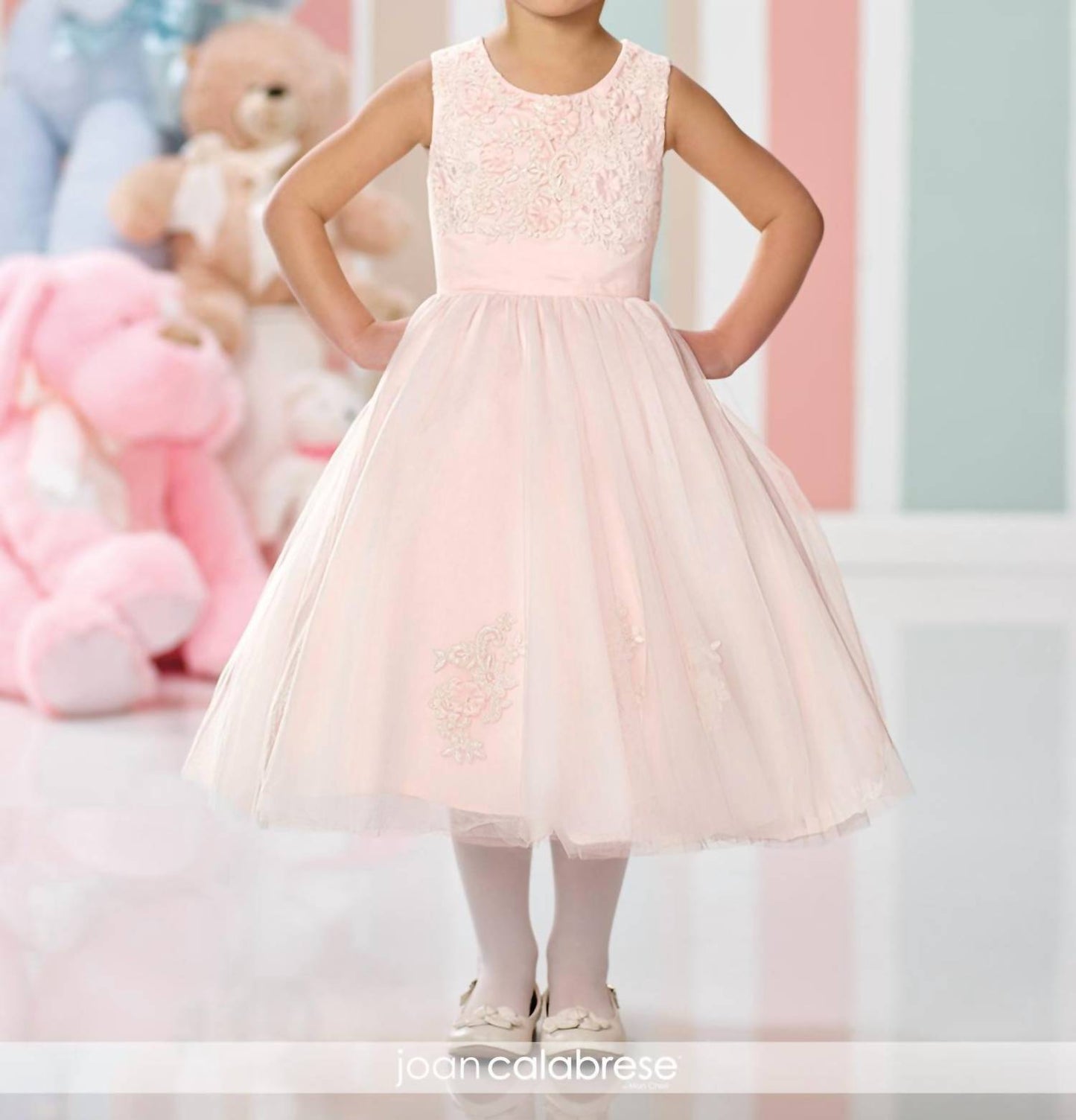 Toddler Lace Applique Flower Bodice Dress