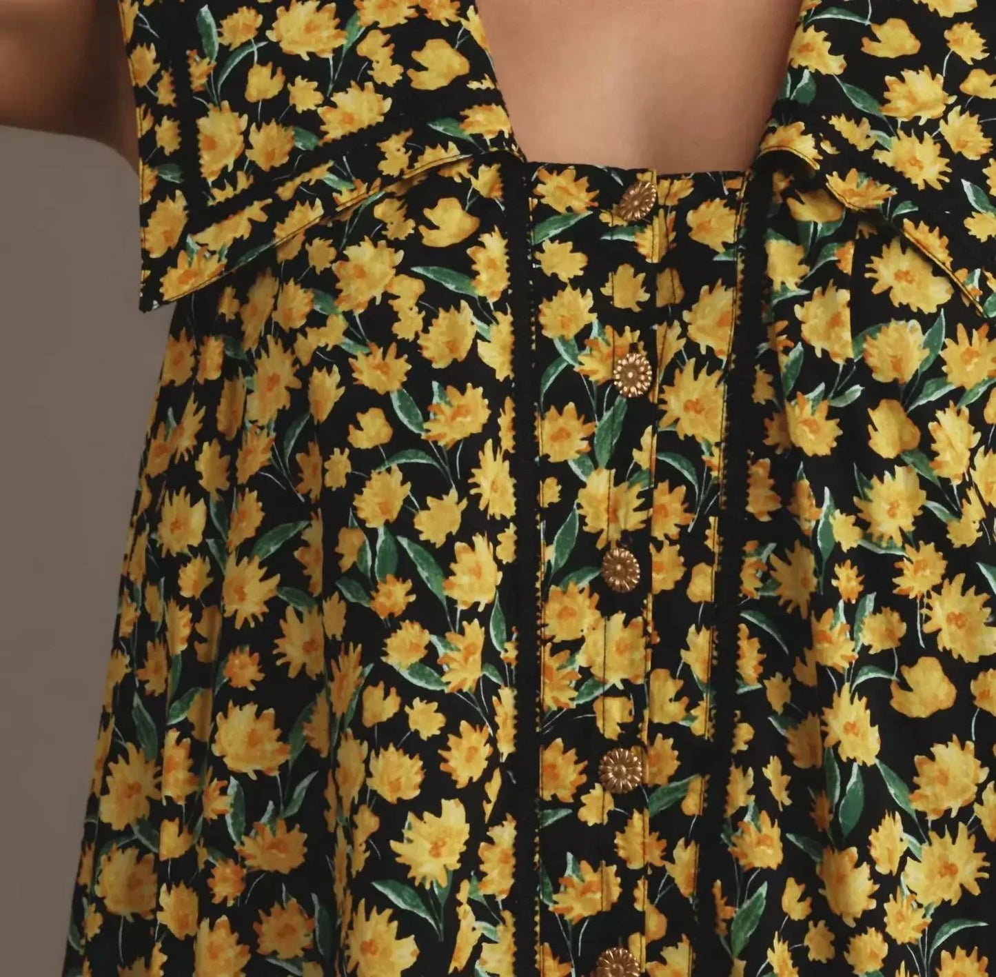 Maeve - Collared Poplin Swing Mini Dress - Rack Hunt