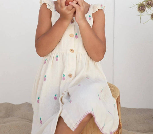 Girls Pineapple Ruffle Dress
