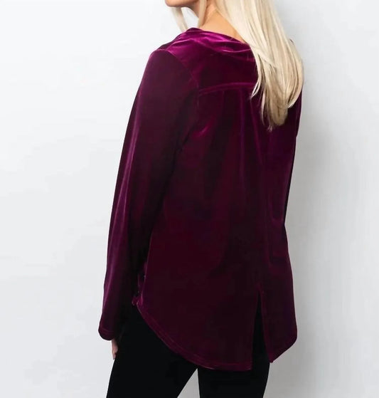 SNO SKINS - Plushtech Velvet Twisted Neck Top - Rack Hunt