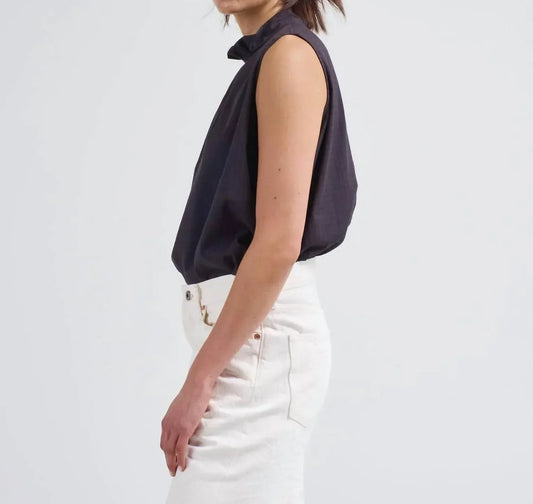 Chimala - Sleeveless Tuck Collar Blouse - Rack Hunt