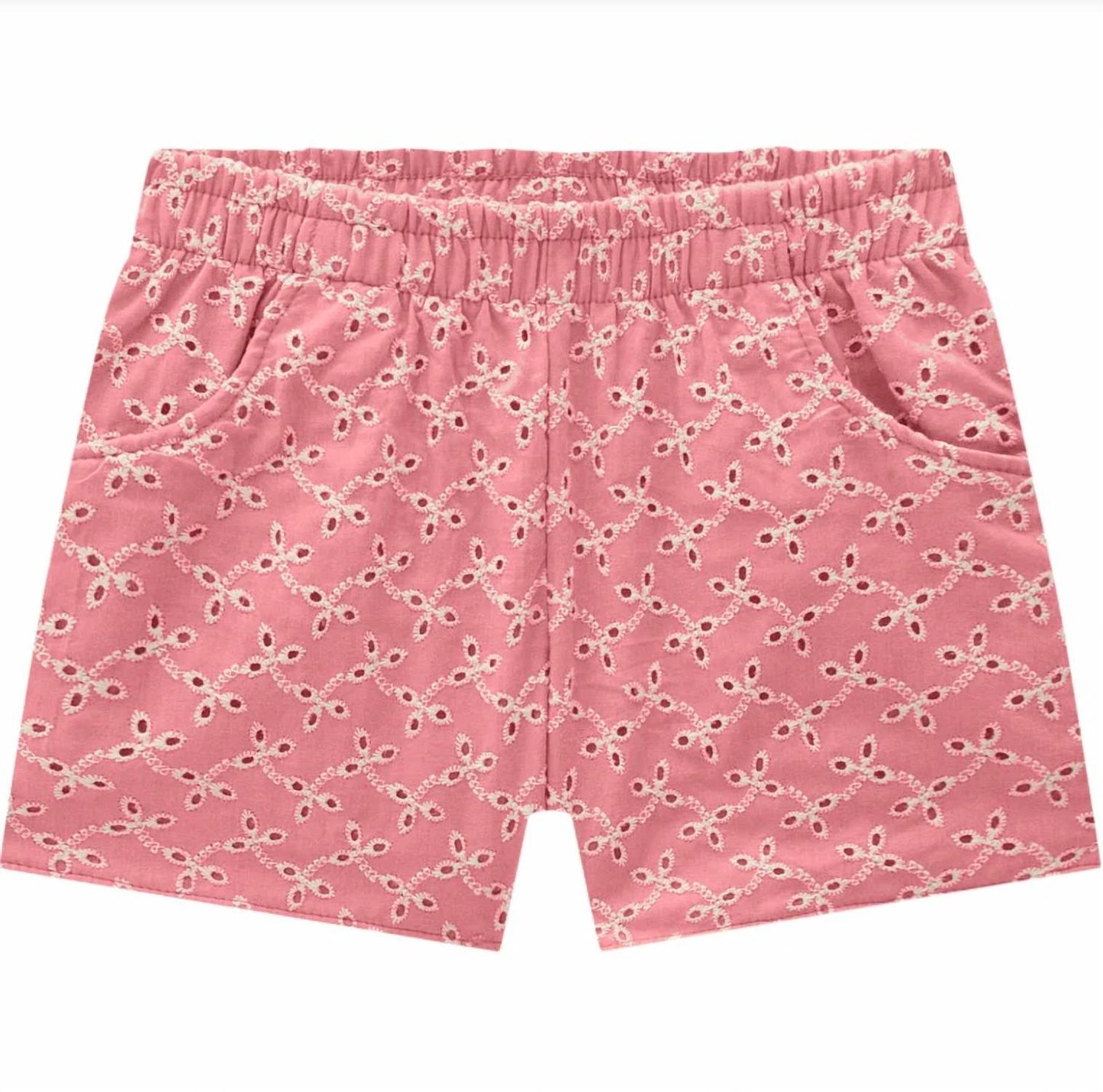 Girl's Eyelet Blouse And Shorts Two Piece Set