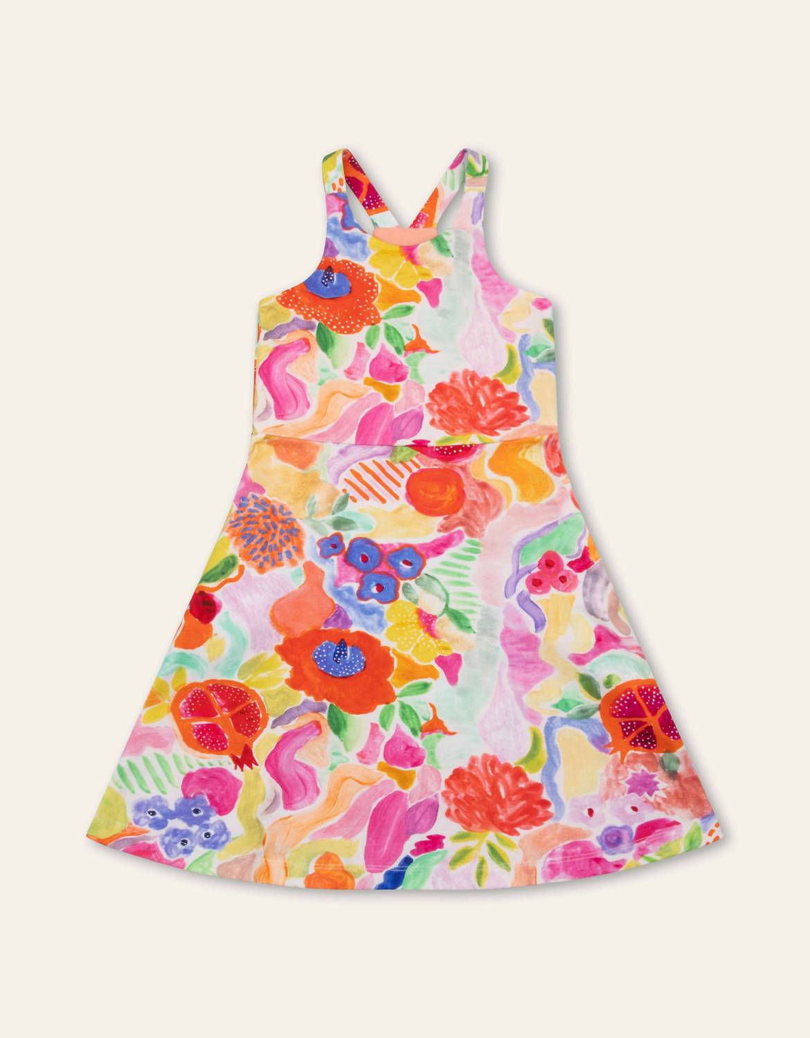 Girl's Daaf Floral Fruit Tank Dress