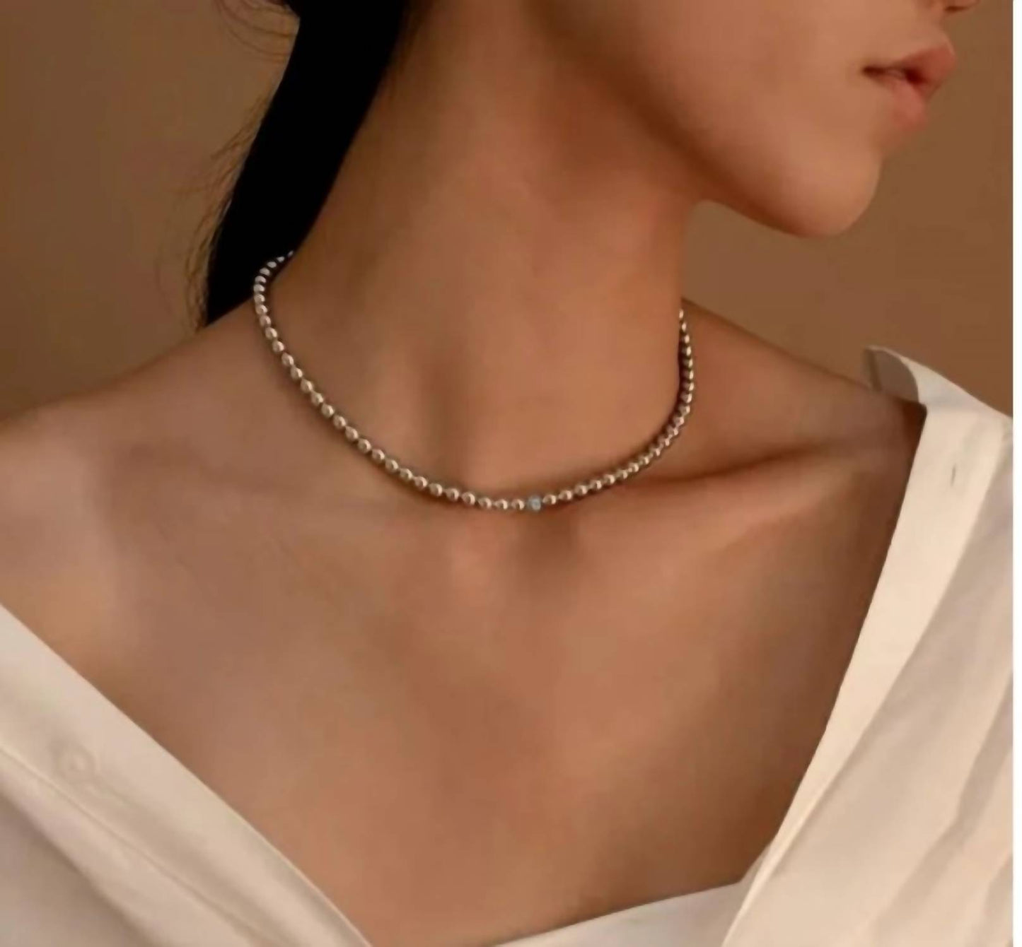 Women's Diamond Bead Choker