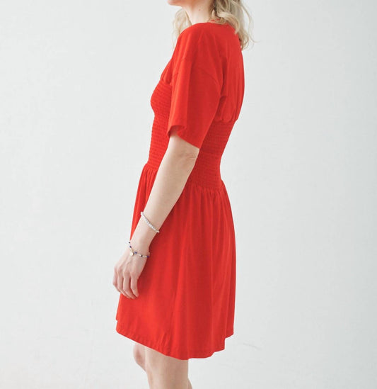 Shirred T-shirt Dress