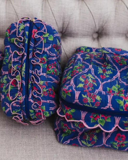 Women's Quilted Cosmetic Bag Set Of 3