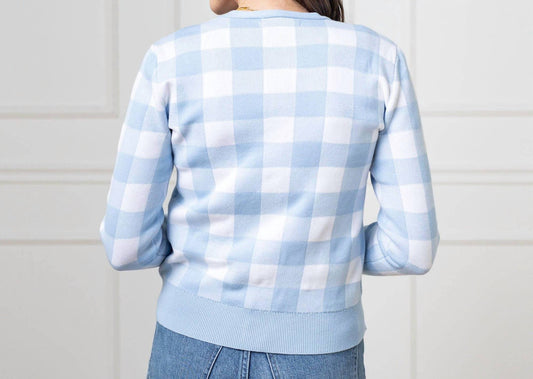 Check Sweater Cardigan