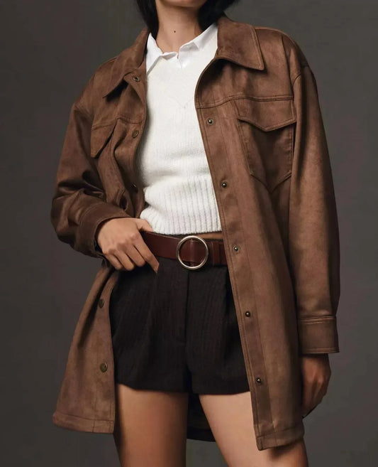 Pilcro - The Tillie Relaxed Faux Suede Shacket - Rack Hunt